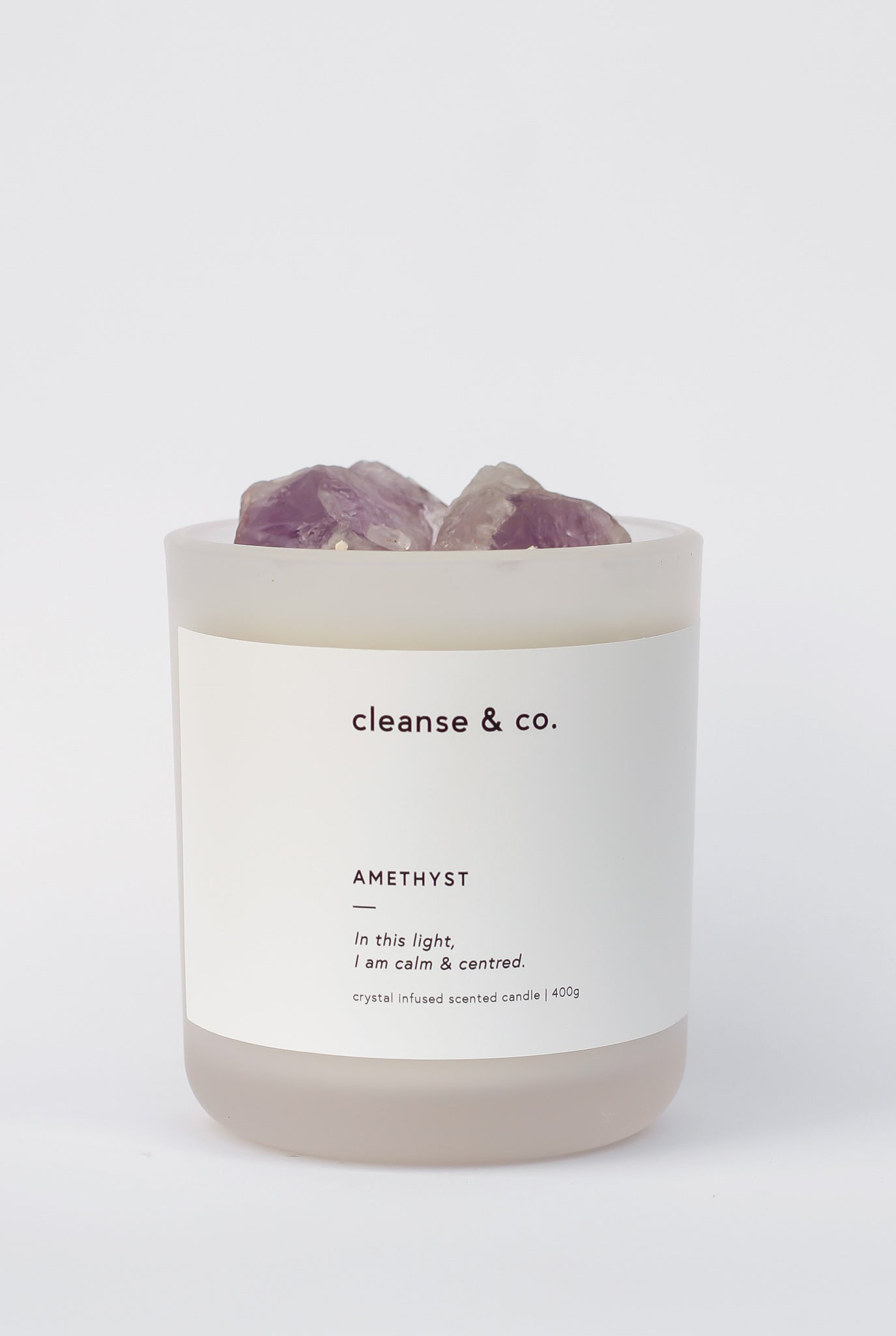 Cleanse and Co Amethyst Intention Candle - Calm & Centred 400g
