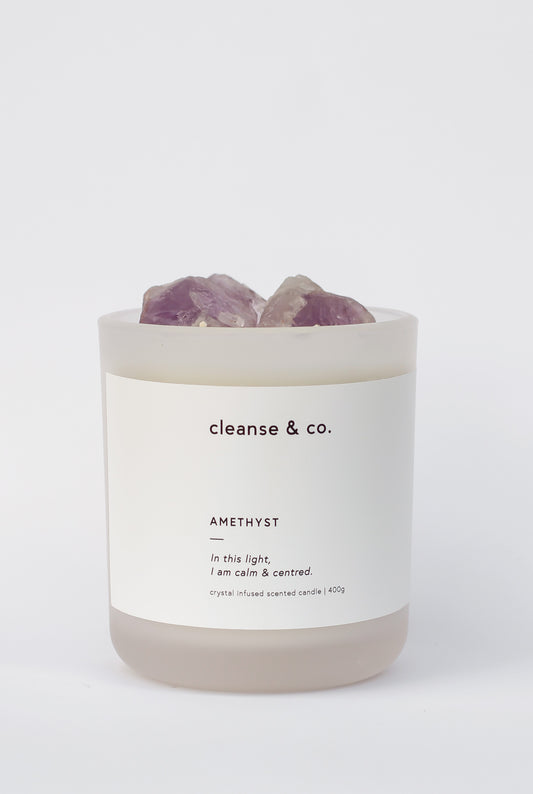 Cleanse and Co Amethyst Intention Candle - Calm & Centred 400g