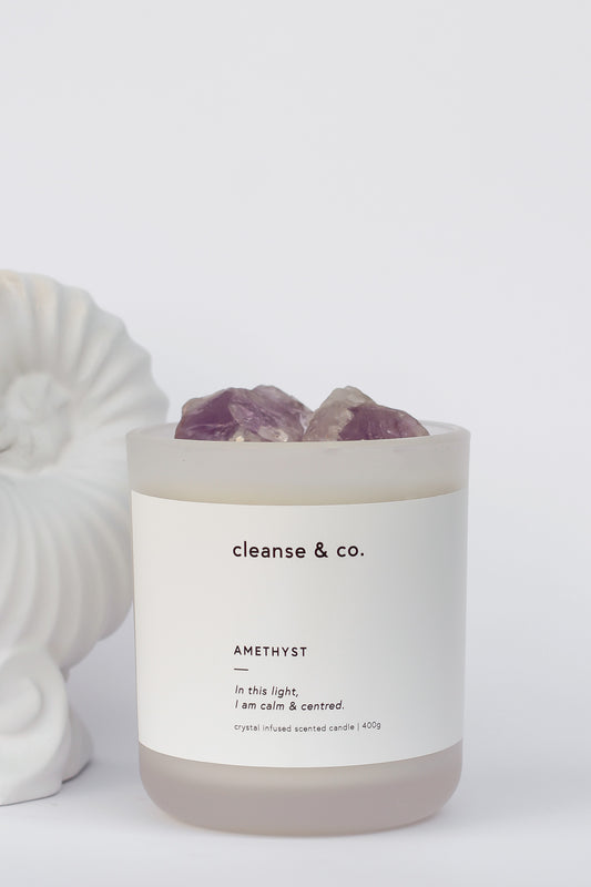 Cleanse and Co Amethyst Intention Candle - Calm & Centred 400g
