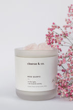 Cleanse and Co Rose Quartz Intention Candle - Loved & Worthy 400g