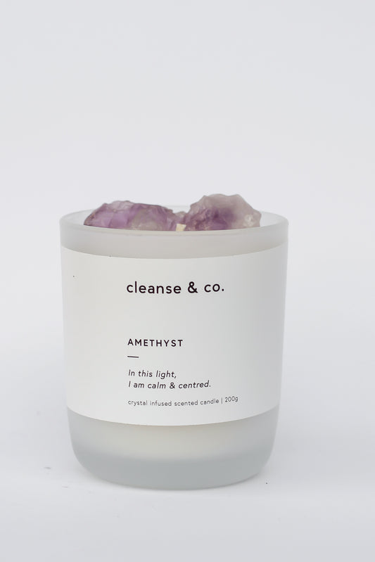 Cleanse and Co Amethyst Intention Candle - Calm & Centred 200g