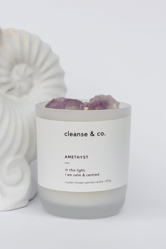 Cleanse and Co Amethyst Intention Candle - Calm & Centred 200g